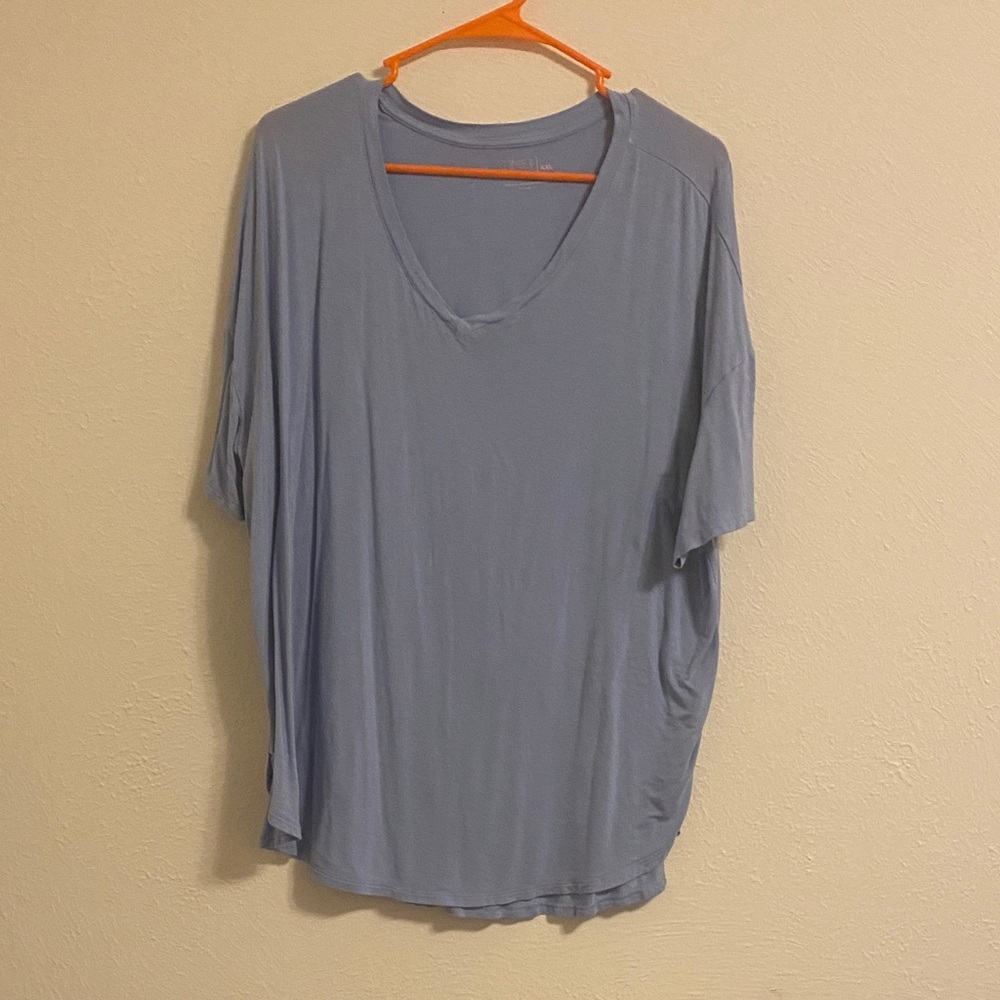 Time and Tru Relaxed V-Neck Tank in Light Blue
